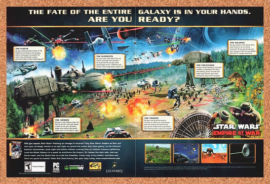 Original 2005 Star Wars Empire At War PC Vintage Ad - Video Game Art Promo
