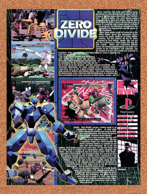 1995 Zero Divide PS1 Japan Original Advertisement / Retro Promo vr1