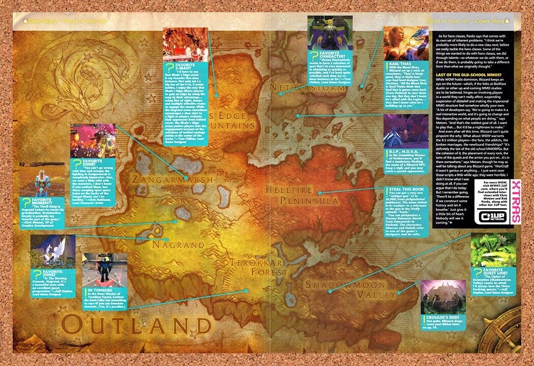 World Of WarCraft Burning Crusade Original 2006 Vintage Ad - Outland Map Promo