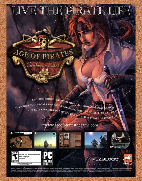 Age Of Pirates Caribbean PC Original 2006 Vintage Ad - Video Game Promo