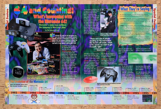 1995 Nintendo 64 Analysis & Evolution Original Advertisement / Retro Wall Art v5
