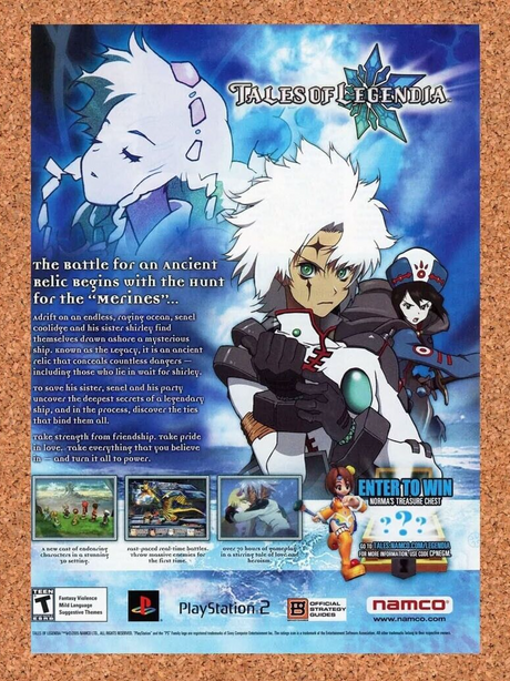 Tales of Legendia PS2 Original 2006 Ad Authentic Namco Video Game Promo