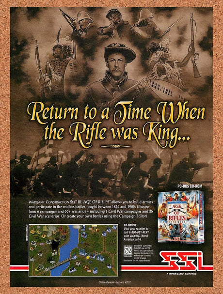 1996 Wargame Construction Set 3 Age Of Rifles PC Original Ad / Promo v1