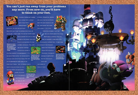 1996 Super Mario RPG SNES Original Advertisement / Retro Wall Art v4