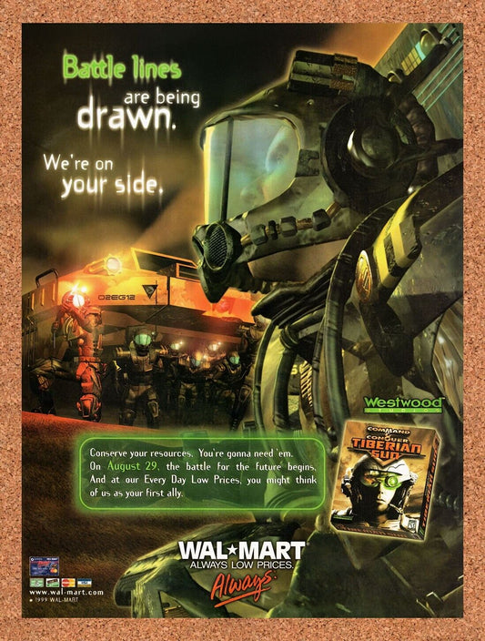 1998 Command & Conquer Tiberian Sun Wal-Mart Original Ad / Retro Wall Art v9