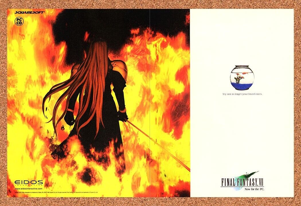 Final Fantasy V11 PC Sephiroth FF7 Original 1998 Ad Authentic Video Game Promo