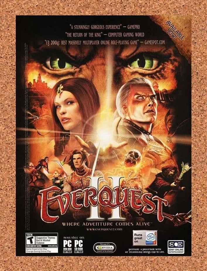 EverQuest II PC Original 2006 Ad Authentic SOE MMORPG Video Game Promo v1