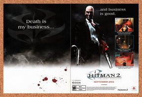 2002 Hitman 2 Silent Assassin PS2 Original Advertisement / Retro Promo v3
