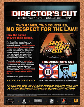 1999 GTA Directors Cut PS1 Original Advertisement / Retro Wall Art v2