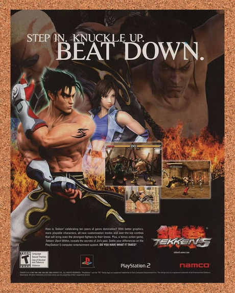 Tekken 5 PS2 Original 2007 Ad Authentic PS2 Namco Video Game Promo