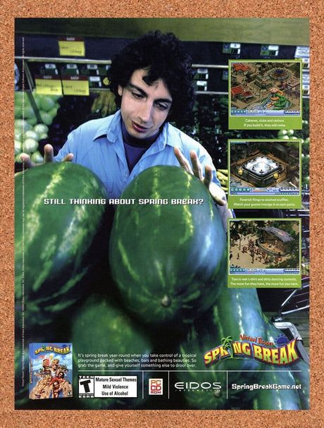 Virtual Resort Spring Break PC Original 2004 Ad Authentic Funny Video Game Promo