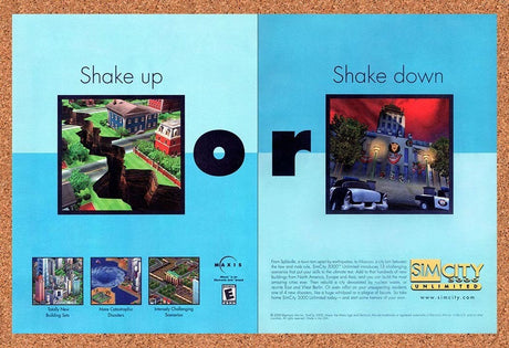 2000 Sim City 3000 Unlimited PC Original Advertisement / Retro Promo v1