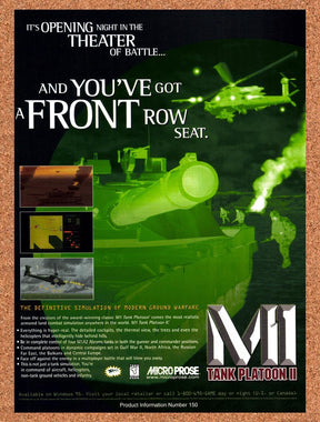 1998 M1 Tank Platoon II PC Original Advertisement / Retro Promo v1