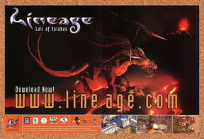 Lineage Lair Of Valakas PC Original 2004 Ad Authentic MMO Video Game Promo