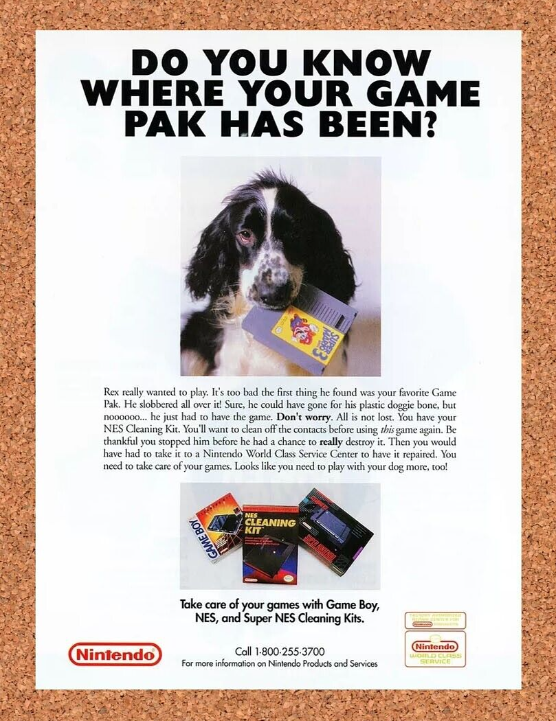 NES Cleaning Kit Mario 3 Original 1993 Ad Authentic Nintendo Game Promo