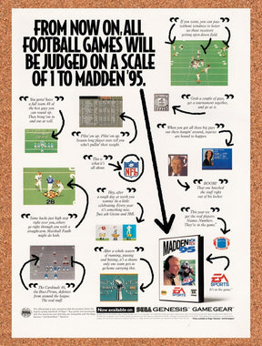 1994 Madden 95 Genesis Original Advertisement / Retro Promo v1