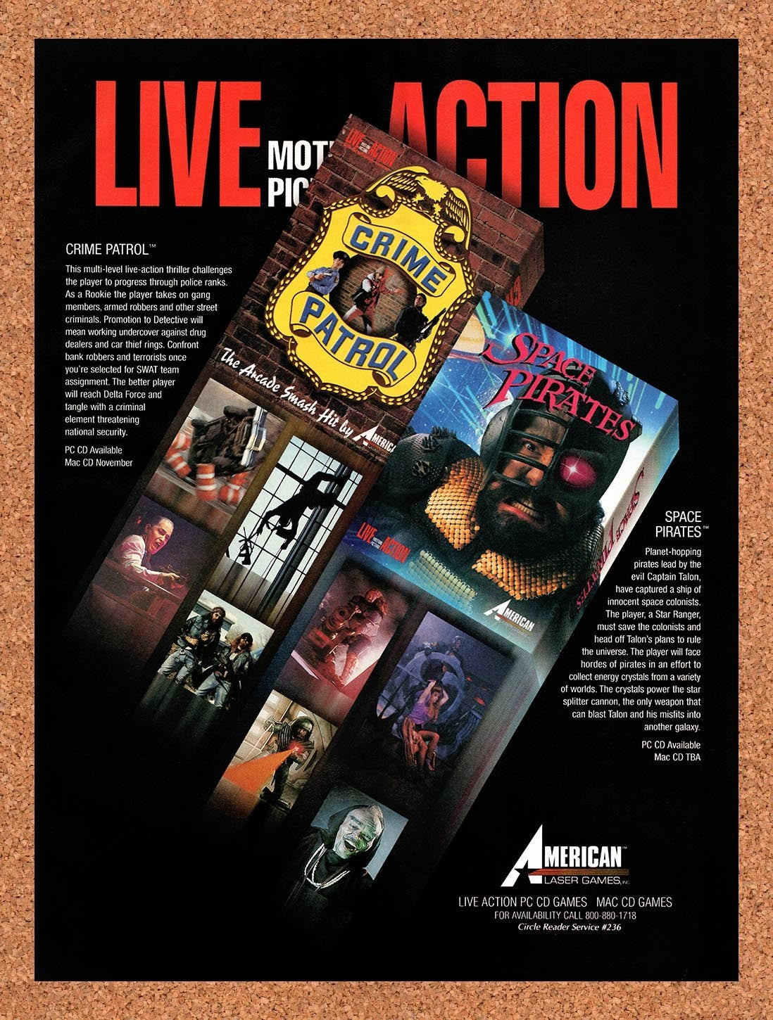1994 American Laser Games Live Action Motion Picture Games Original Advert v3