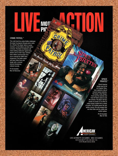 1994 American Laser Games Live Action Motion Picture Games Original Advert v3