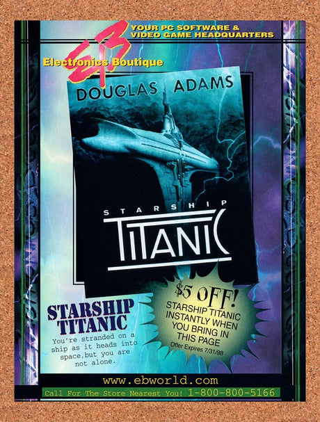 1998 Starship Titanic EB Games Original Advertisement / Retro Promo v2