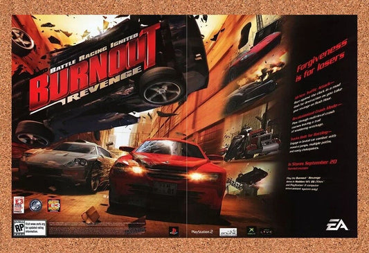 Burnout Revenge PS2 Original 2004 Ad Authentic PlayStation Video Game Promo