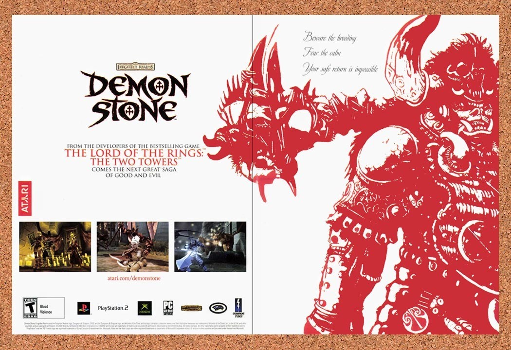 2004 Demon Stone PS2 Original Advertisement / Retro Promo v4