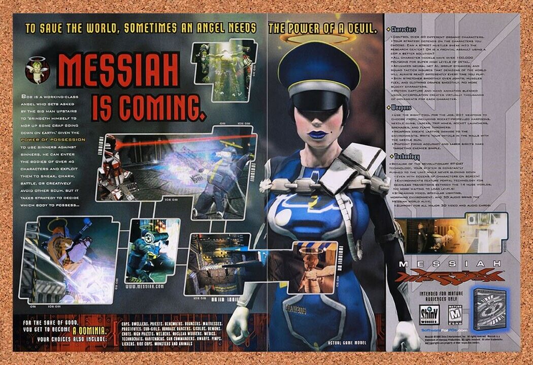 1999 Messiah PC Original Advertisement / Retro Wall Art v3