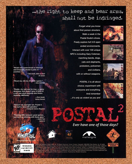 Postal 2 PC Original 2003 Print Ad Authentic FPS Video Game Art Promo