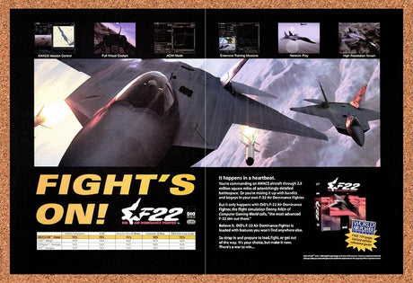 1998 F-22 Air Dominance Fighter PC Original Advertisement / Retro Promo v2
