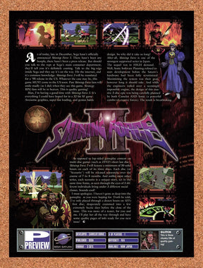 1998 Shining Force III Saturn Original Advertisement / Retro Promo vr1