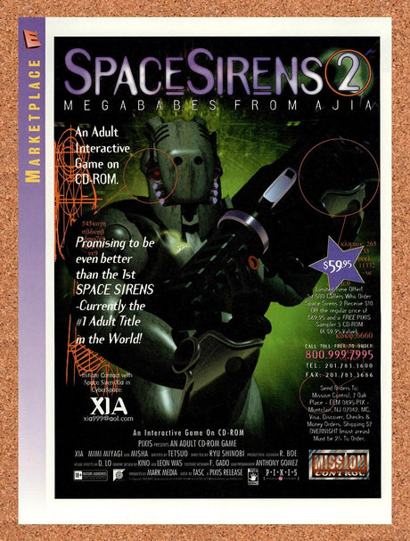 1995 Space Sirens 2 Megababes From Ajia Erotic CD-ROM Original Advert / Promo