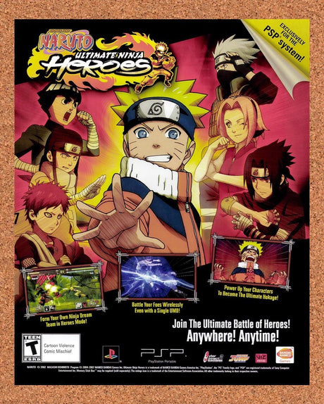 2007 Naruto Ultimate Ninja Heroes PSP Original Advertisement / Retro Promo v1