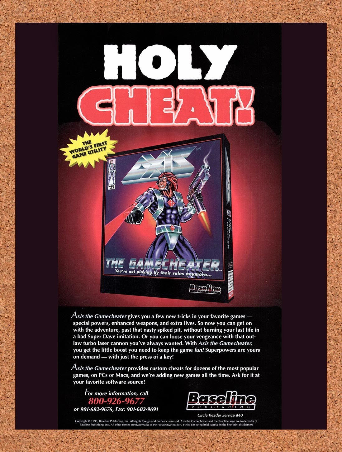 1994 Axis The Gamecheater PC Game Booster Original Advertisement / Promo v1