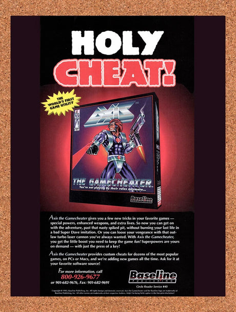 1994 Axis The Gamecheater PC Game Booster Original Advertisement / Promo v1