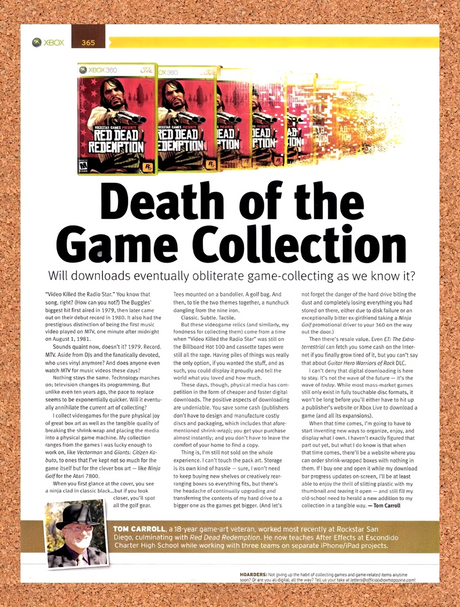 2011 Death Of The Game Collection Will Digital Kill Game Collecting? Original Ad