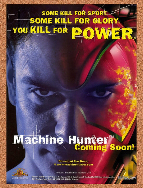 1997 Machine Hunter PC Original Advertisement / Retro Wall Art v1