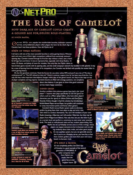 2002 Dark Age Of Camelot MMO Preview Original Advertisement / Retro Promo vr1