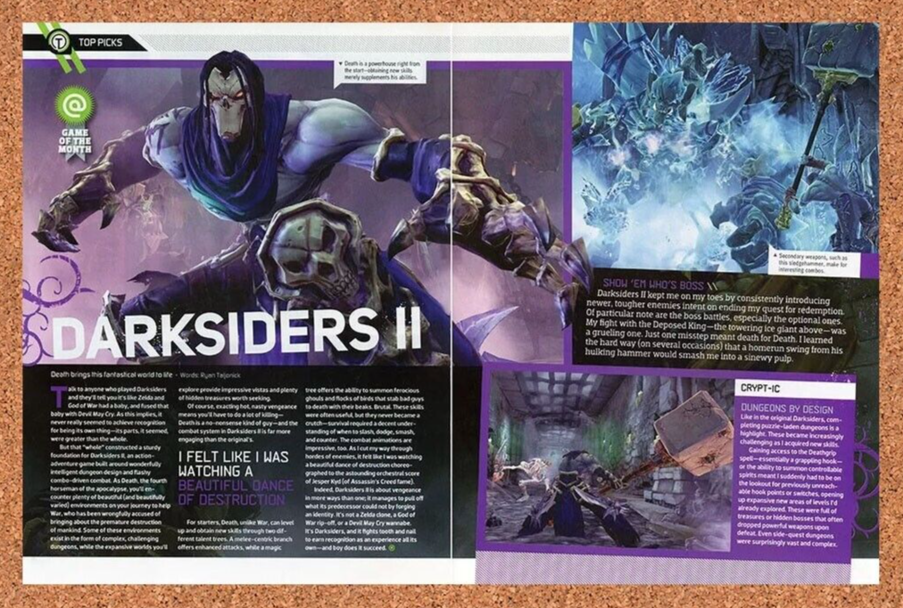 Darksiders 2 PS3 II Original 2014 Ad Authentic PlayStation Video Game Promo