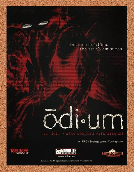 Odium PC Original 2001 Ad Authentic Tactical Turn-Based Video Game Promo
