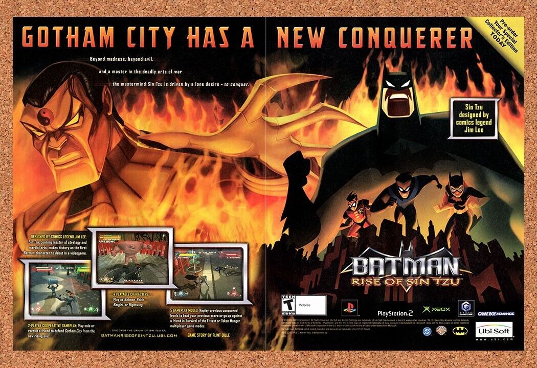 Batman Rise Of Sin Tzu PS2 Original 2003 Vintage Ad - Video Game Promo Wall Art