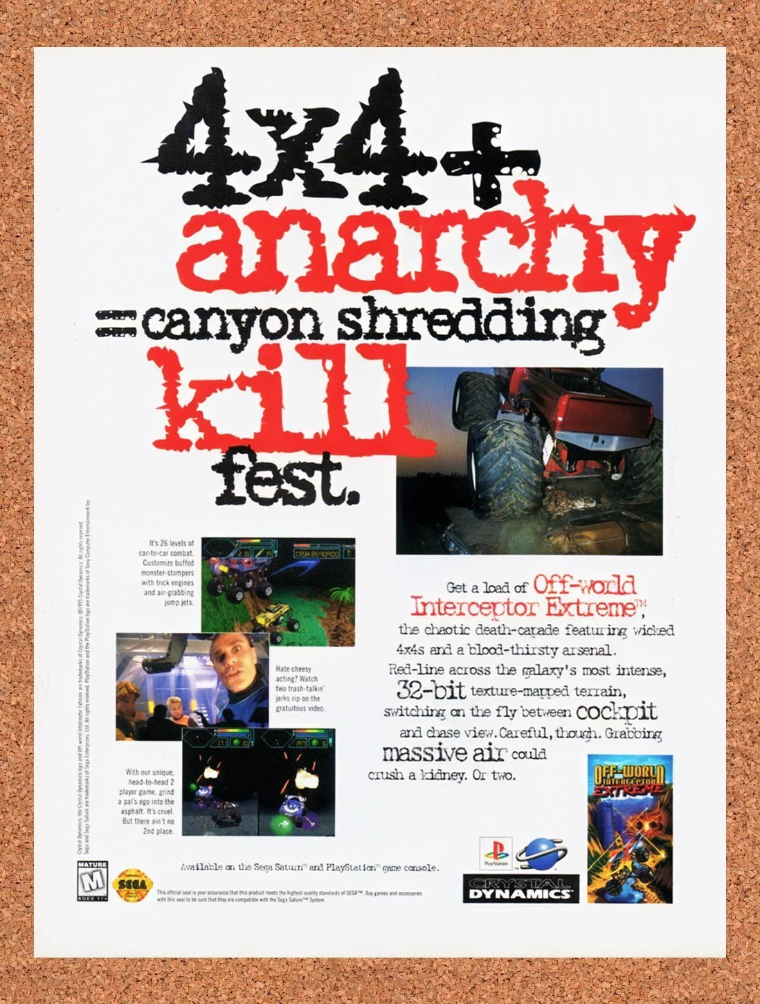 1995 Off-World Interceptor Extreme Saturn Original Advertisement / Promo v1