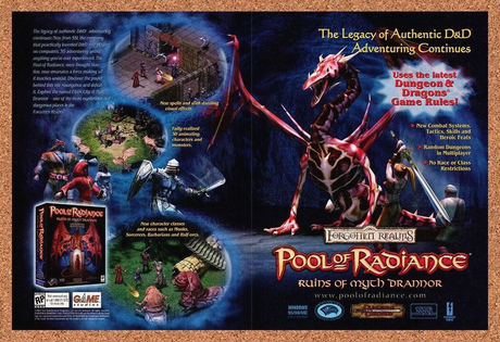 Pool Of Radiance Ruins Drannor PC Original 2003 Ad Authentic Video Game Promo v2