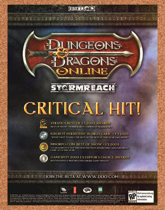 Original 2005 Dungeons & Dragons Stormreach Online PC Ad - Video Game Promo