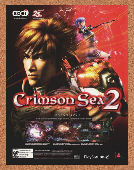 Original 2004 Crimson Sea 2 PS2 Vintage Print Ad - Video Game Promo Wall Art