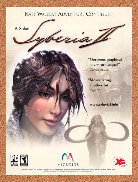 2004 Syberia 2 PC Original Advertisement / Retro Wall Art v1