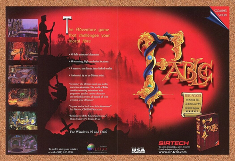 Fable PC Original 1999 Ad Print Authentic Point And Click Video Game Promo