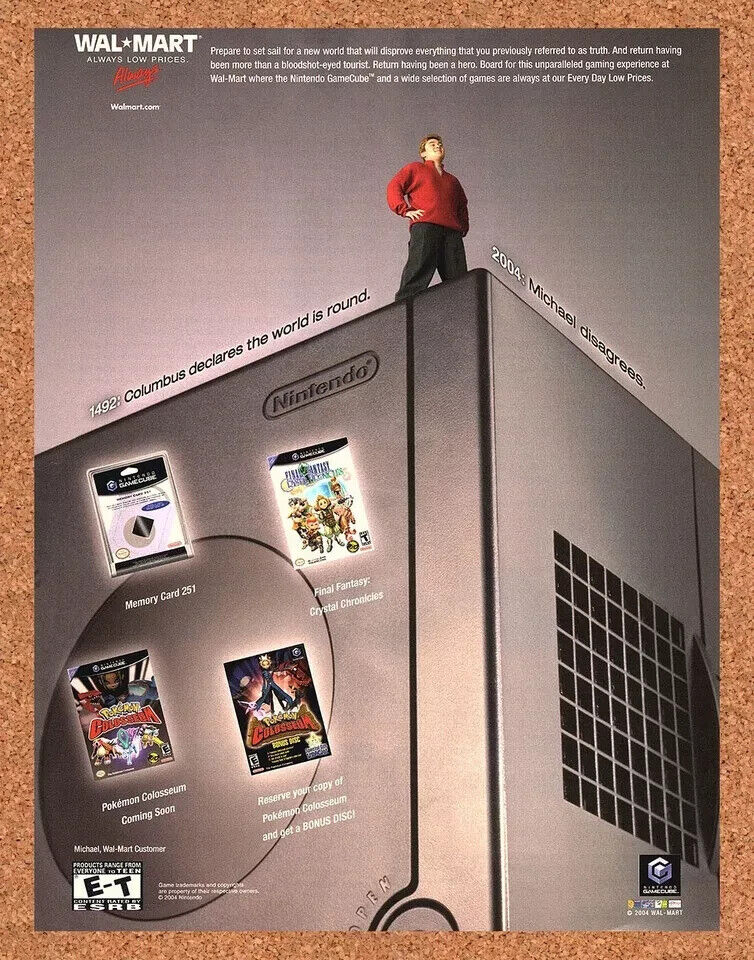 Original 2003 Nintendo GameCube Vintage Wal-Mart Ad - Video Game Art Promo
