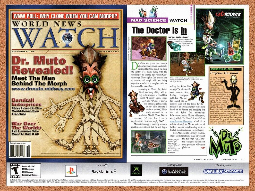 Dr. Muto Xbox Original 2003 Vintage Ad - Video Game Promo