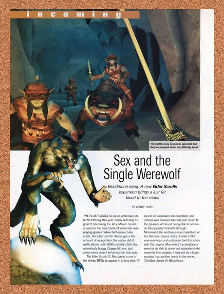Elder Scrolls III Bloodmoon 3 PC Original 2005 Ad Obscure Sex Werewolf Review