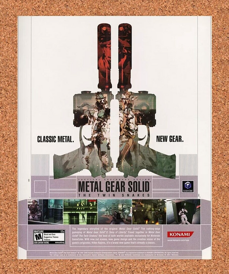 Metal Gear Solid Twin Snakes GameCube Original 2005 Ad Authentic Game Promo