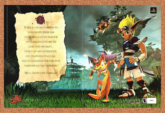 Jak & Daxter Precursor Legacy PS2 Original 2001 Ad Authentic Video Game Promo